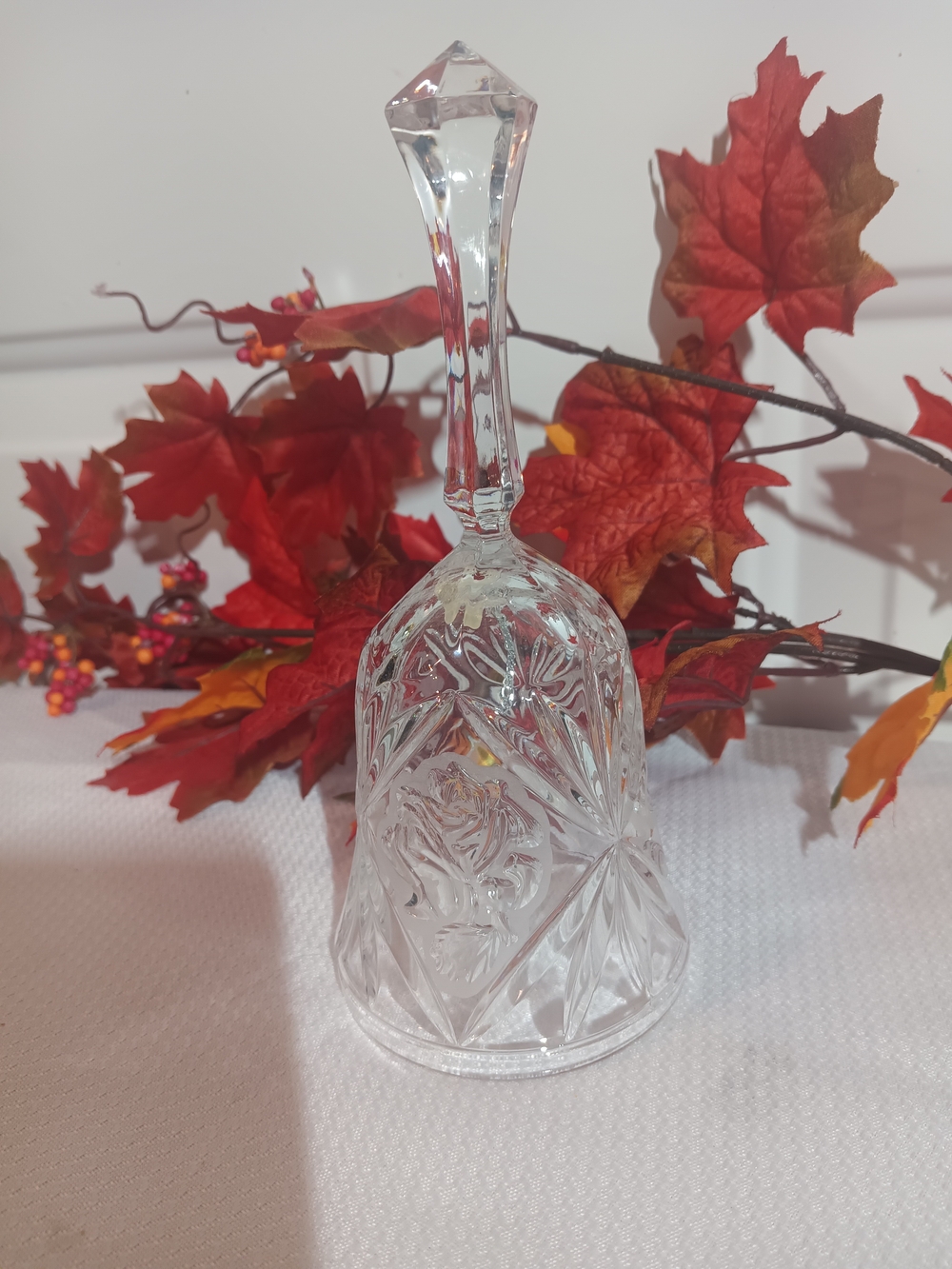 Crystal Bell with Frosted Rose Motif